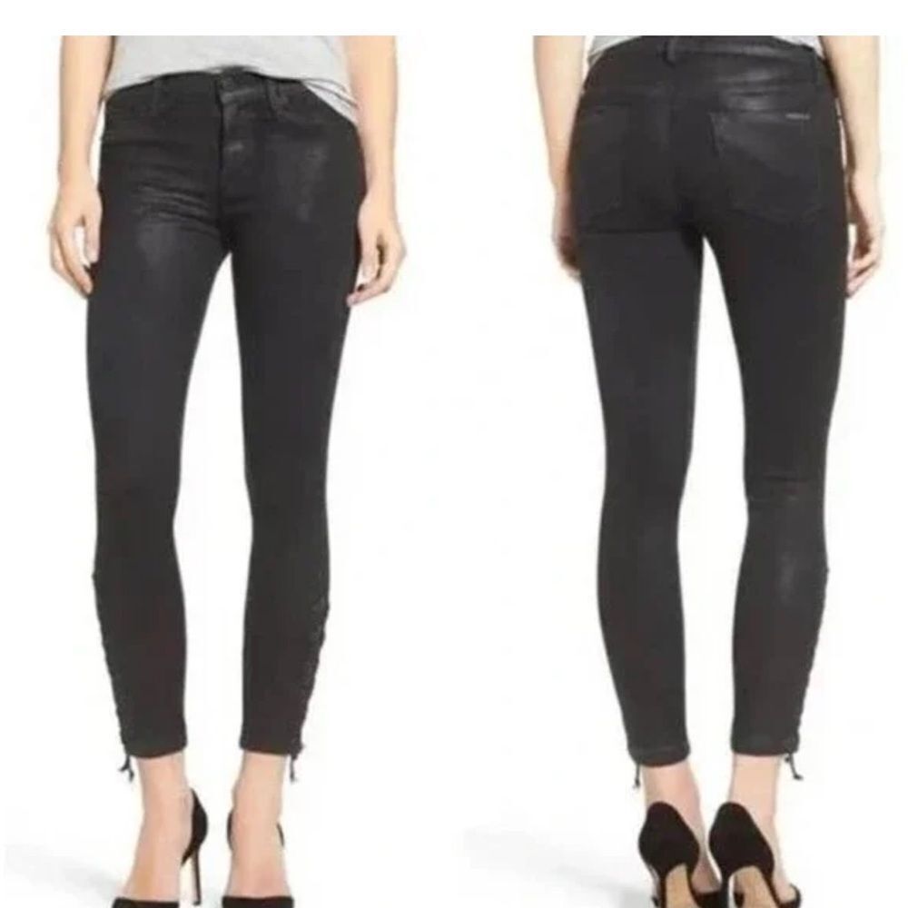 HUDSON Black Women's Jeans #21 Hudson jeans “nix” lace up ankle crop Jean